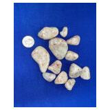 (12) PIECES TUMBLED ROSE QUARTZ