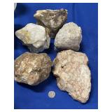 (5) PIECES SHAPED RAW QUARTZ