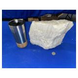 LARGE NATURAL WHITE AND GRAY TWO TONED STONE