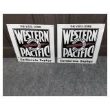 (2) WESTERN PACIFIC TIN SIGNS