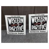 (2) WESTERN PACIFIC TIN SIGNS