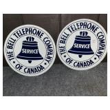 (2) ROUND TIN SIGNS BELL TELEPHONE CO OF CANADA