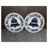 (2) ROUND TIN SIGNS BELL TELEPHONE CO OF CANADA