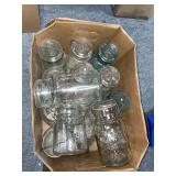 BOX OF CANNING JARS-ATLAS, BALL, ETC.
