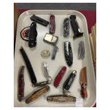 LOT: POCKET KNIVES, 22 CLIP, DETROIT TIGERS, ZIPPO