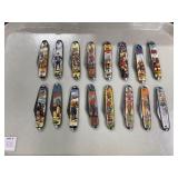(16) RIDERS OF THE SILVER SCREEN POCKET KNIVES