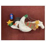 LARGE FLYING SNOWMAN PAPER MACHE LIKE