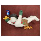 LARGE FLYING SNOWMAN PAPER MACHE LIKE
