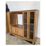 WOODEN ENTERTAINMENT CENTER (54.5" X 15.5" X 47")