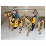 COWBOY & INDIAN PLASTIC HORSE FIGURES