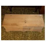 WOODEN TOY CHEST/CHEST APPROX 38" X 13" X 14"