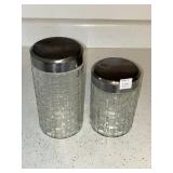 (2PC) CLEAR GLASS CANISTER SET