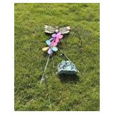 OUTDOOR DECOR INCLUDING METAL FLOWER BASKET
