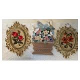 (2) CROSS-STITCH WALL HANGINGS & CROSS-STITCH