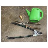 GARDEN SHEARS, WATERING CAN , LOPPERS, ETC.