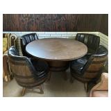 PUB STYLE TABLE WITH 4 BARREL CHAIRS APPROX 48"