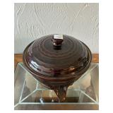 MARCREST BROWN STONEWARE SERVING BOWL W/ LID &