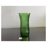 GREEN HOOSIER GLASS VASE (8.5" TALL)