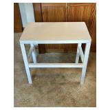 METAL DESK TOP W/ WOODEN LEGS (30" X 18" X 28")