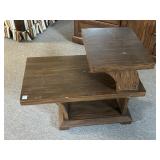 TWO-TIERED END TABLE APPROX 28" X 16" X 23"