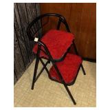 RED SHAG STEP STOOL