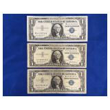 (3) 1957 U.S. $1 SILVER CERTIFICATES
