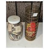 GLASS JAR & VASE WITH MATCHBOOKS