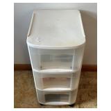 3-DRAWER PLASTIC ORGANIZER W/ OFFICE SUPPLIES,