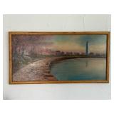 WOOD FRAMED DECORATIVE WASHINGTON MONUMENT