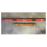 CEN-TECH 48" LEVEL & UNMARKED WOODEN LEVEL