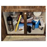 CONTENTS OF BASEMENT CABINET (UNDER SINK)