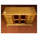 (EMPTY) WOODEN JEWELRY BOX APPROX 20" X 7" X 12"