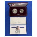1992 U.S. OLYMPIC PROOF SILVER DOLLAR & CLAD HALF