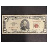 1963 U.S. $5 RED SEAL NOTE