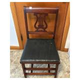 WOODEN DESK CHAIR (16" X 17" X 33")