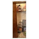 CONTENTS OF BEDROOM CLOSET: HOME DECOR, WALKER,