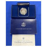 1987 U.S. CONSTITUTION SILVER DOLLAR W/ COA/SPEC