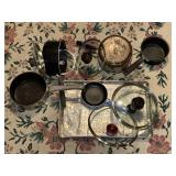 BAKING PAN, POTS & PANS WITH LIDS (FABERWARE, ETC)