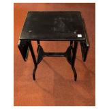 SMALL METAL DROPLEAF TABLE (34.5" X 14" X 25")