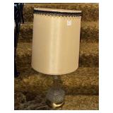CLEAR GLASS TABLE LAMP W/ METAL BASE (29" TALL)