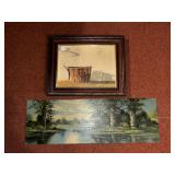 FRAMED WOODEN BASKET WALL PHOTO APPROX 18" X 15"