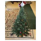 PLUG-IN CHRISTMAS TREE WITH DECORATIONS APPROX 48"