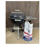 WEBER CHARCOAL GRILL WITH PARTIALLY FULL CHARCOAL