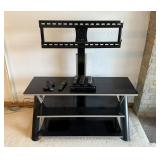 TEMPERED GLASS ENTERTAINMENT STAND W/ TV MOUNT