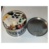 TETLEY TEA TIN FULL OF BUTTONS