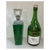 BURGANDY & BOTTLE WITH GREEN ALCOHOL