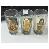 (3) PLAYBOY DRINKING GLASSES