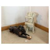 (2) DECORATIVE RESIN DOG STATUES
