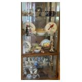 CONTENTS OF CURIO CABINET: CERAMIC HOME DECOR,