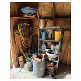 CONTENTS OF FRONT LEFT CORNER OF SHED: BRICKS,